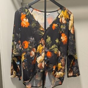 Floral V-Neck Women's Top